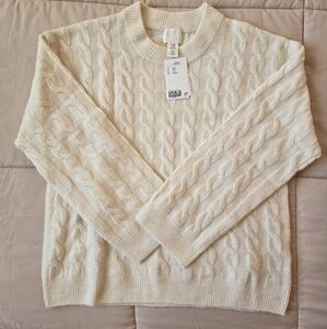 H&M Ivory Cable Knit Sweater